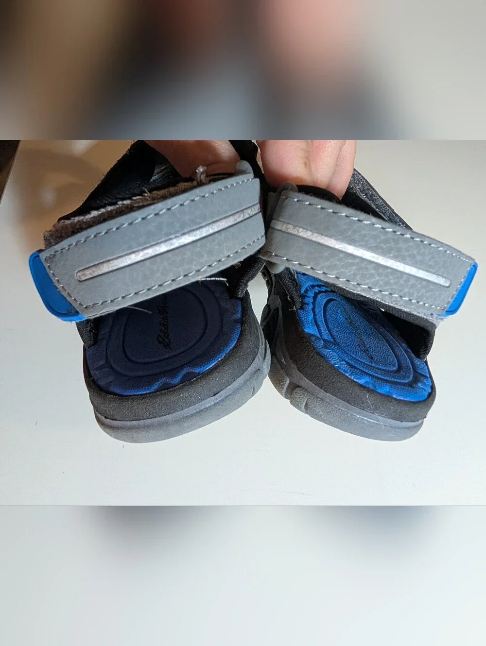 Eddie Bauer Grey and Blue Kids Sandals Size 12 NWT